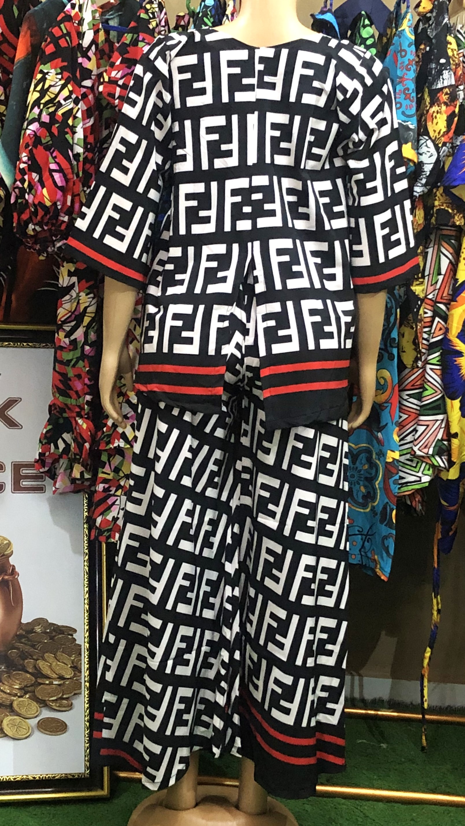 A-shape gown with palazzo trouser (G0305)